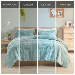 Twin/Twin XL Shaggy Long Fur Comforter Mini Set