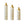 3 Piece Home Decoration Large Glazed Floor Vases - Gold / White