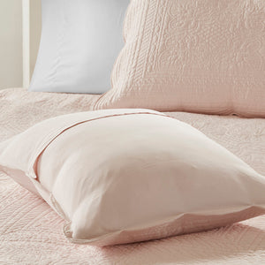 3 Piece Reversible Scalloped Edge Quilt Set - Blush King/Cal King