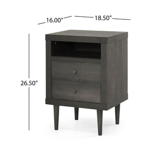 Nystrom Mid Century Modern 2 Drawer Nightstand