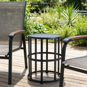 Ceramic Tile Side Table with Powder Coated Iron Frame