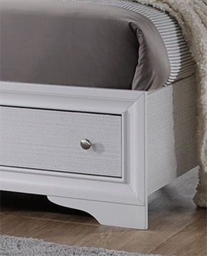 Traditional Style Queen 4 Pc Storage Bedroom Set Made with Wood in White