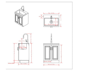 Darwin - Deluxe Laundry Cabinet With Pull-Out Faucet And Stainless Steel Sink