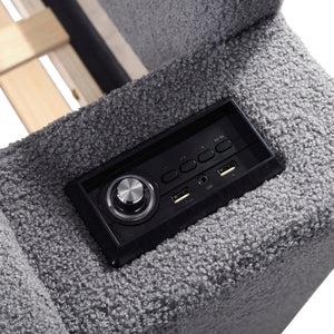Upholstered Daybed With Storage Armrests, Trundle And Latest Integrated tooth Audio System