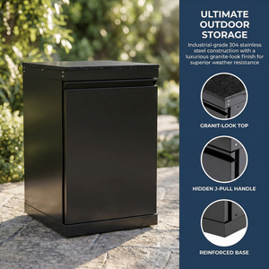 Black Single-door Storage Locker Outdoor Kitchen Islands