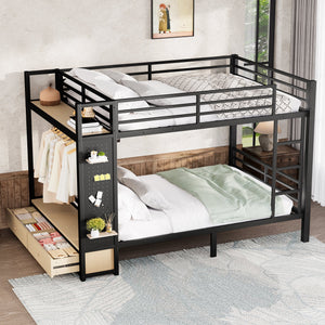Queen Over Queen Size Metal Bunk Bed for Teens