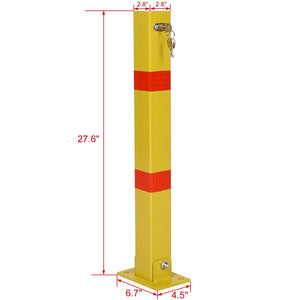 Square Parking Bollard Pole Barrier With Lock for Car Parking Protection and Home Garage