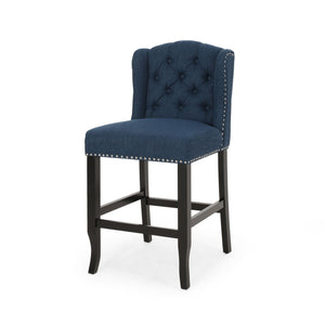 Vienna Fabric Tufted Counter Stool With Nailhead Accents (Set of 2)