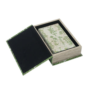 S/2 Decorative Book Boxes with Rustic Floral Patterns