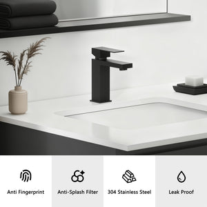 Single Handle Bathroom Faucet, Matte