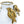 8.5x8.5x14 White Two-Tiered Ceramic Vase with Gold Bird Accents