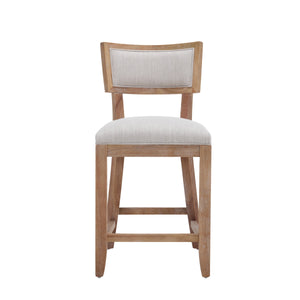 26.5" Upholstered Counter Stools Set of 2 with Comfy Back