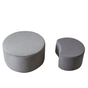 Modern Upholstered Round Coffee Table For Living Room (Set of 2)