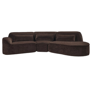 123" Modern Curved Sectional Sofa with Chaise Lounge - 3-Piece Set