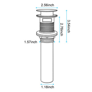 Waterfall Spout Bathroom Sink Single Handle Faucet with Pop-Up Drain (with Overflow)