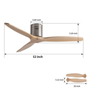 Low Profile Flush Mount Ceiling Fan Without Light