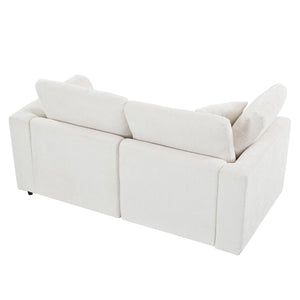 U-Style 4-Piece Sofa Set, 2 Accent Chairs + Loveseat + Movable Ottoman