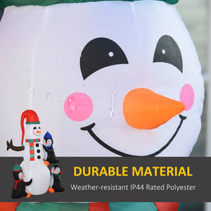 HOMCOM 6' Christmas Inflatable Snowman with Penguins