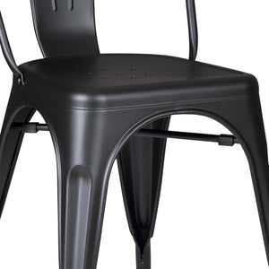 Set of 4 Stackable Metal Dining Chairs