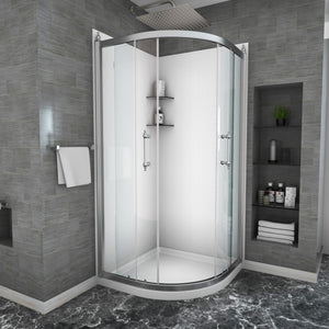 Framed Tub Shower Enclosure with Clear Tempered Glass