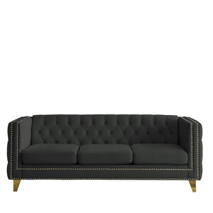 Modern Sofa With Button Tufting, Upholstered Couch For Living Room