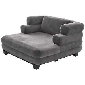 Oversized Chaise Lounge Sofa Bed with Deep Seat and Layered Armrests