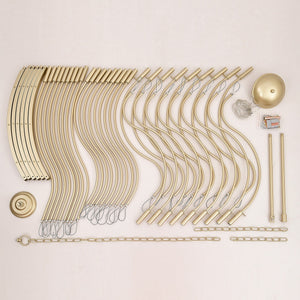 36-Light Gold Industrial Iron Candle Chandelier