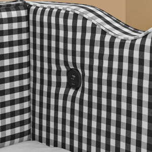 Cozy Gingham Daybed with Trundle Twin Size Sofa Bed
