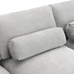 Modular Sectional With Storage Pockets, 5 Seat U Shaped Couch Set With Pillows, Free Combination Modern Cloud Sofa With 2 Movable Ottoman