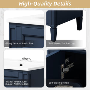 24" Bathroom Vanity with 2 Doors and Tip-Out Drawer