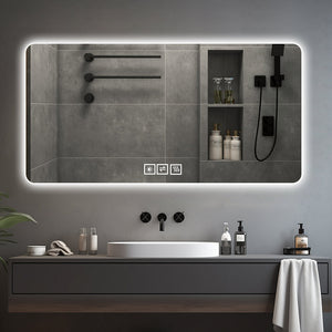 28"x60" Frameless LED Bathroom Mirror with Demist Function