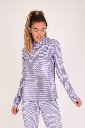 Fall Line Purple & Grey Womens Baselayer Top - TRAPSKI
