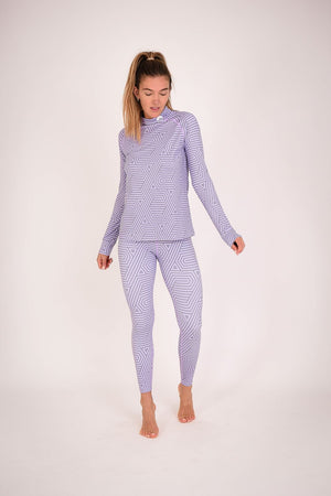 Fall Line Purple & Grey Womens Baselayer Top - TRAPSKI