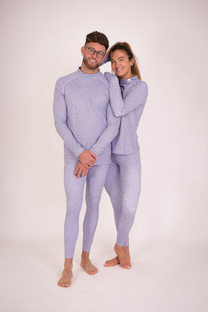 Fall Line Purple & Grey Womens Baselayer Top - TRAPSKI