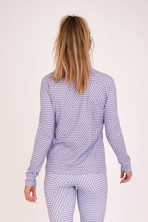 Fall Line Purple & Grey Womens Baselayer Top - TRAPSKI