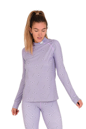 Fall Line Purple & Grey Womens Baselayer Top - TRAPSKI