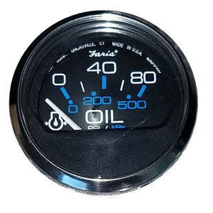 Faria Chesapeake Black 2" Oil Pressure Gauge (80 PSI) - TRAPSKI