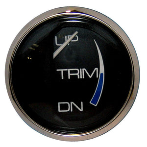 Faria Chesapeake Black 2" Trim Gauge (Mercury / Mariner / Mercruiser / Volvo DP / Yamaha 01 and newer) - TRAPSKI