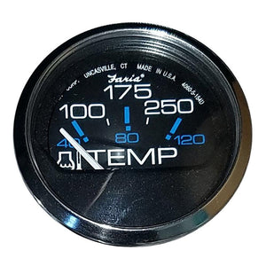 Faria Chesapeake Black 2" Water Temperature Gauge (100-250F) - TRAPSKI