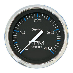 Faria Chesapeake Black 4" Tachometer - 4000 RPM (Diesel) - TRAPSKI