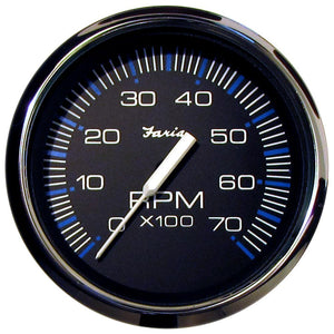 Faria Chesapeake Black 4" Tachometer - 7000 RPM (Gas) (All Outboards) - TRAPSKI