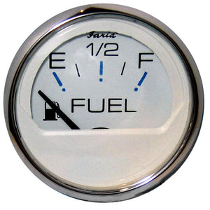 Faria Chesapeake White SS 2" Fuel Level Gauge (E-1/2-F) - TRAPSKI