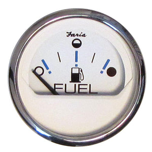 Faria Chesapeake White SS 2" Fuel Level Gauge - Metric (E-1/2-F) - TRAPSKI