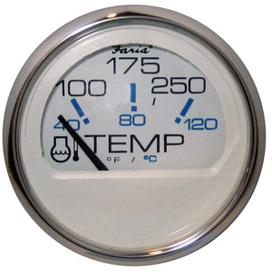 Faria Chesapeake White SS 2" Water Temperature Gauge (100-250 DegreeF) - TRAPSKI