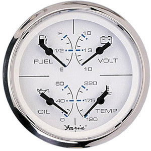 Faria Chesapeake White SS 4" Multifunction Gauge - TRAPSKI