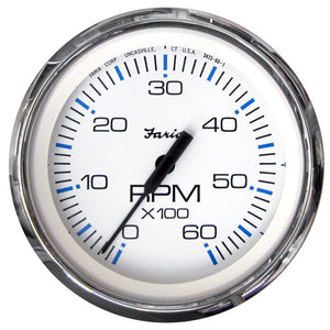 Faria Chesapeake White SS 4" Tachometer - 6000 RPM (Gas) (Inboard I/O) - TRAPSKI