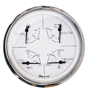 Faria Chesapeake White SS 5" Multifunction Gauge - TRAPSKI
