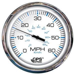 Faria Chesapeake White SS 5" Speedometer - 60 MPH (GPS)(Studded) - TRAPSKI