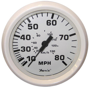 Faria Dress White 4" Speedometer - 80MPH (Pitot) - TRAPSKI