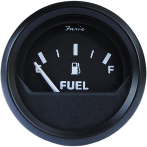 Faria Euro Black 2" Fuel Level Gauge - Metric - TRAPSKI